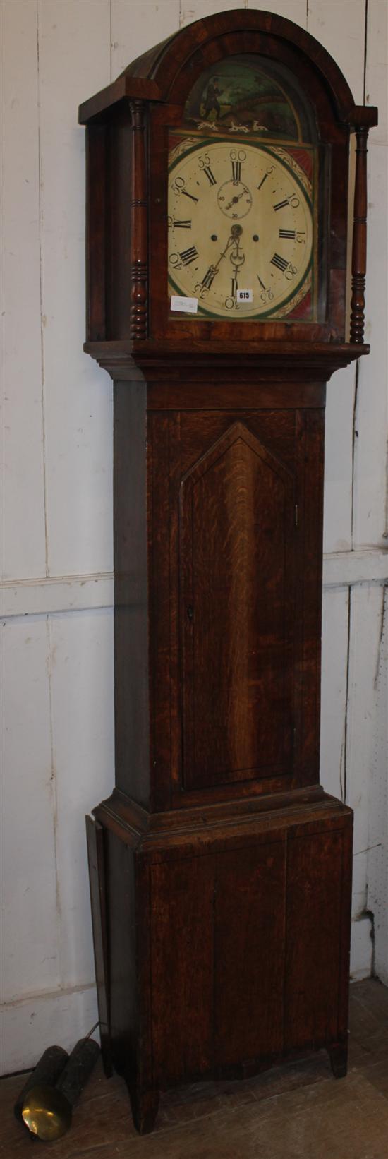 Oak 8 day longcase clock(-)